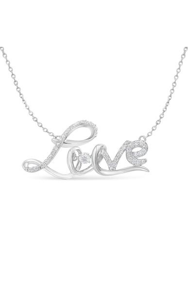 1/4 Cttw Diamond Cursive "Love" Necklace